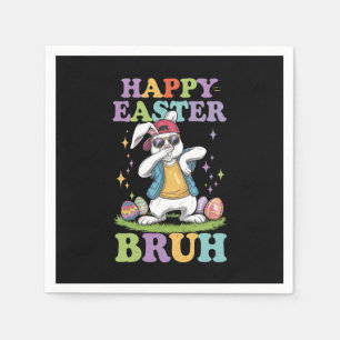 Servilleta De Papel Feliz Pascua Bruh Funny Dabbing Bunbit Bro