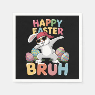 Servilleta De Papel Feliz Pascua Bruh Hermano Conejito Conejo Divertid