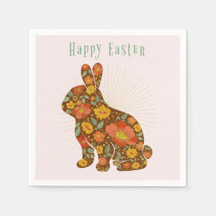 Servilleta De Papel Feliz Pascua Bunny Gold Pink Colorous
