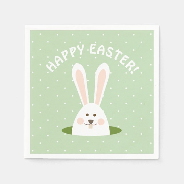 Servilleta De Papel Feliz Pascua Conejito Lindo (Anverso)