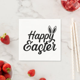 Servilleta De Papel Feliz Pascua De Las Orejas De Los Conejitos En El 