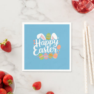 Servilleta De Papel Feliz Pascua de Resurrección Conejo Huevo Fiesta 