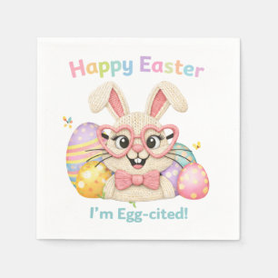 Servilleta De Papel Feliz Pascua Estoy Emocionado Conejo
