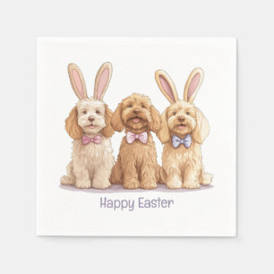 Servilleta De Papel Feliz Pascua Goldendoodle Dogs