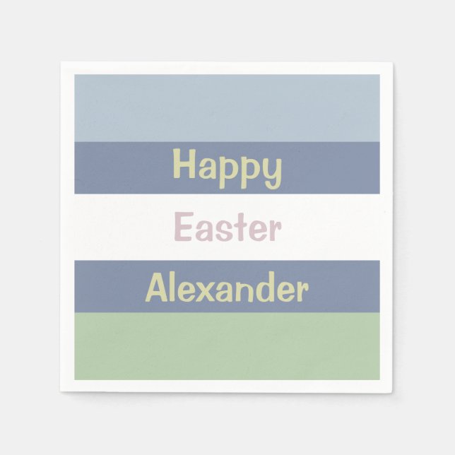 Servilleta De Papel Feliz Pascua personalizable (Anverso)