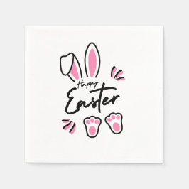 Servilleta De Papel Feliz Pascua (Rosa)