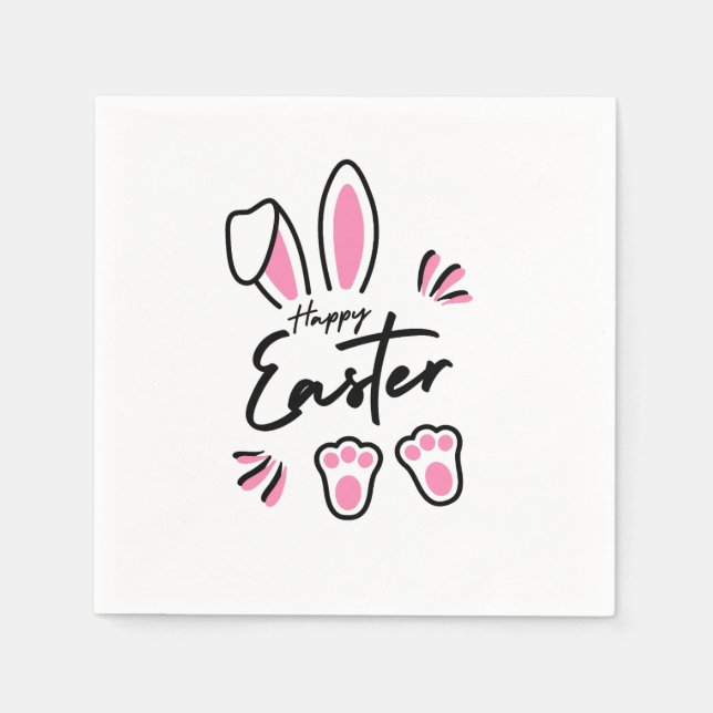 Servilleta De Papel Feliz Pascua (Rosa) (Anverso)