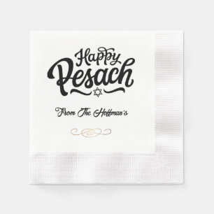 Servilleta De Papel Feliz Pascua   Sencilla tradición negra y blanca