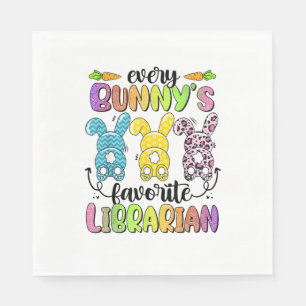Servilleta De Papel Feliz Pascua, todos los conejitos son bibliotecari