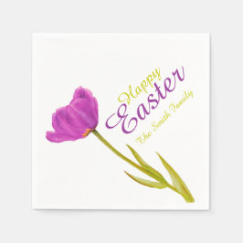 Servilleta De Papel Feliz Pascua tulipán púrpura primavera nombre serv