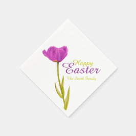 Servilleta De Papel Feliz Pascua tulipán púrpura primavera nombre serv