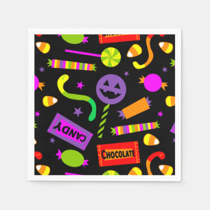 Servilleta De Papel Feliz patrón de dulces de Halloween
