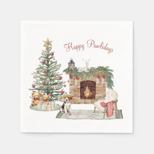 Servilleta De Papel Feliz Pawlidays Diseño de Perro - Beagle