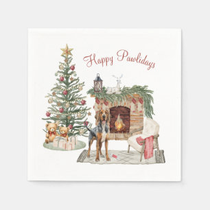 Servilleta De Papel Feliz Pawlidays Diseño de Perro - Bloodhound