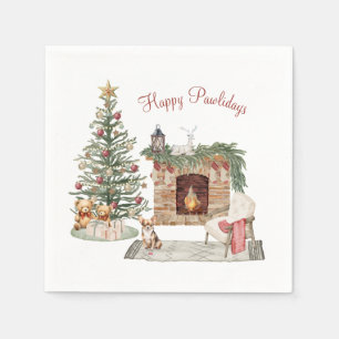 Servilleta De Papel Feliz Pawlidays Diseño de Perro - Chihuahua