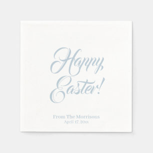 Servilleta De Papel Feliz personalizado azul polvoriento de Pascua ele