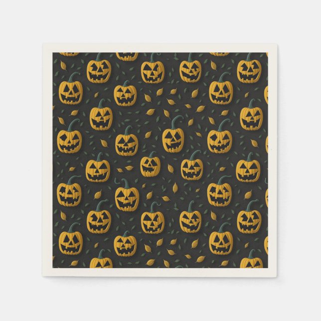 Servilleta De Papel Feliz personalizado de calabaza espeluznante de Ha (Anverso)