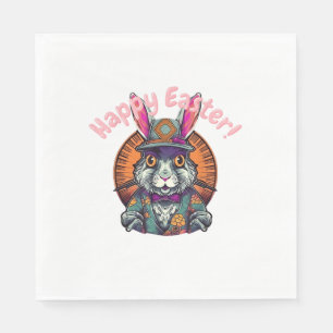 Servilleta De Papel Feliz Personalizado de Pascua, Conejo Holandés de