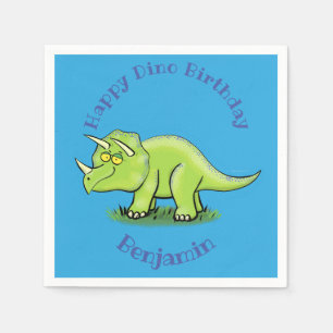 Servilleta De Papel Feliz personalizado de triceratops dinosaurios ver