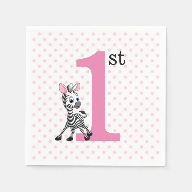 Servilleta De Papel Feliz primer cumpleaños (Anverso)