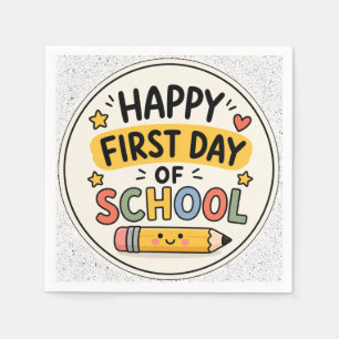 Servilleta De Papel Feliz Primer Día de Escuela Lápiz Kawaii Adorable