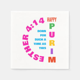 Servilleta De Papel FELIZ PURIM Esther 4:14 Por Un Tiempo Como Este