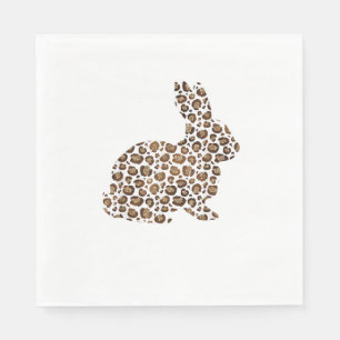 Servilleta De Papel Feliz regalo de Pascua Leopard Print Pattern Bunny