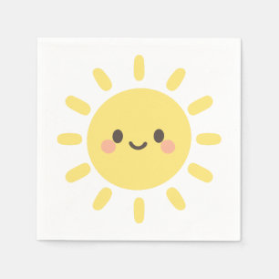 Servilleta De Papel Feliz Sol Amarillo con Cara Sonriente