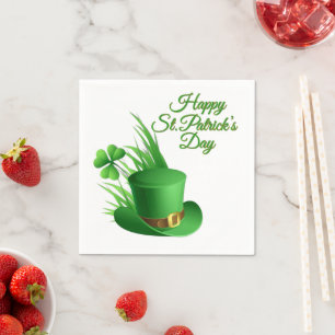 Servilleta De Papel Feliz St Patrick's Duende Sombrero de Clavo en Cés