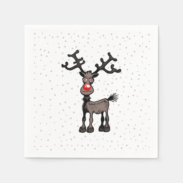 Servilleta De Papel Feliz Stressmas con Rudolph (Anverso)