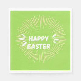 Servilleta De Papel Feliz texto de Pascua al verde