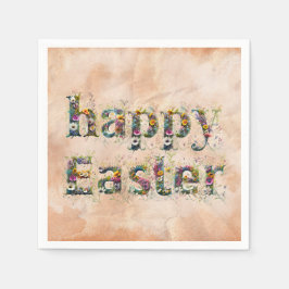 Servilleta De Papel Feliz texto decorativo de Pascua