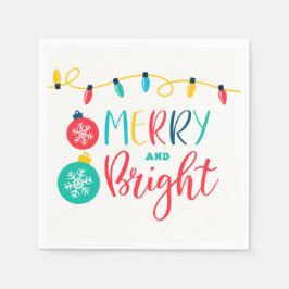 Servilleta De Papel Feliz y brillante con una cadena de luces