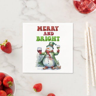 Servilleta De Papel Feliz y brillante Snowman
