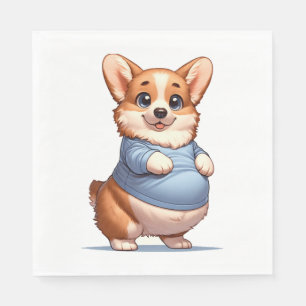 Servilleta De Papel Feliz y dramático Belly Corgi Smiles Tee divertido