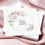 Servilleta De Papel Feminine Pink Floral 80th Birthday Party<br><div class="desc">Celebra el 80 aniversario con un bonito estilo femenino con esta hermosa servilleta fiesta en florales rosa pastel. Se incluye una plantilla de texto para personalizar con el nombre del invitado de honor. También puede utilizar esta plantilla para otras edades personalizando el número 80 al número de edad deseado. Las...</div>