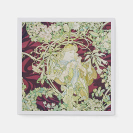 Servilleta De Papel Femme à marguerite - Mucha daisy textile repro