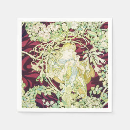 Servilleta De Papel Femme à marguerite - Mucha daisy textile repro