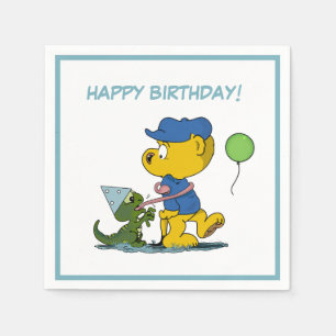 Servilleta De Papel Ferald y el cumpleaños del bebé Lizard