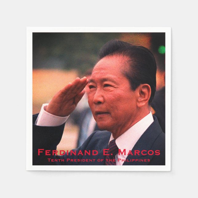 Servilleta De Papel Ferdinand Marcos, Décimo Presidente de Filipinas (Anverso)