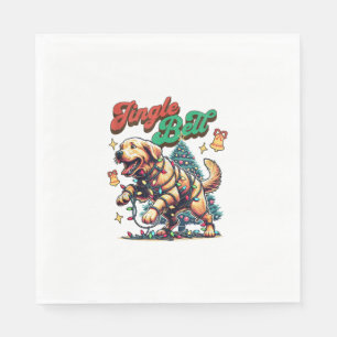 Servilleta De Papel Feriada de los Navidades de Golden Retriever Jingl