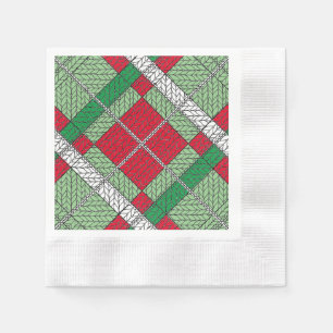 Servilleta De Papel FERIADO ARGYLE KNIT Cocktail Napkins