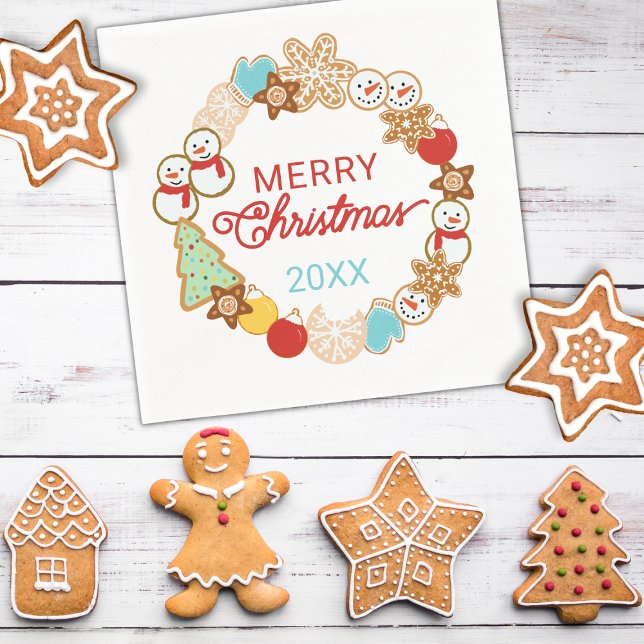 Servilleta De Papel Feriado de cookies de navidades (Christmas Cookie Napkin for Your Treat Gifts!)