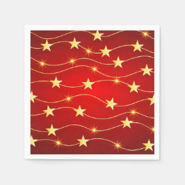 Servilleta De Papel Feriados rojos de las estrellas doradas de los nav