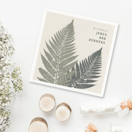 Servilleta De Papel Fern Botanical Modern Minimal Woodland Boda
