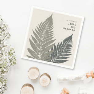 Servilleta De Papel Fern Botanical Modern Minimal Woodland Boda