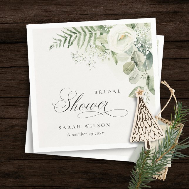 Servilleta De Papel Fern Eucalyptus Greenery Foliage Bridal Shower (Subido por el creador)