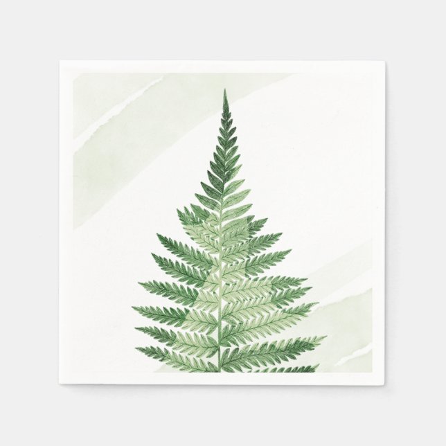 Servilleta De Papel Fern verde minimalista (Anverso)