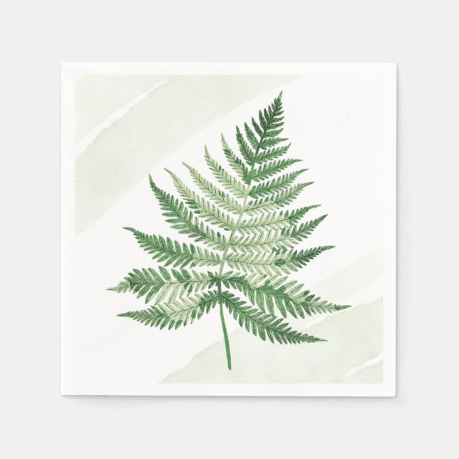 Servilleta De Papel Fern verde minimalista (Anverso)