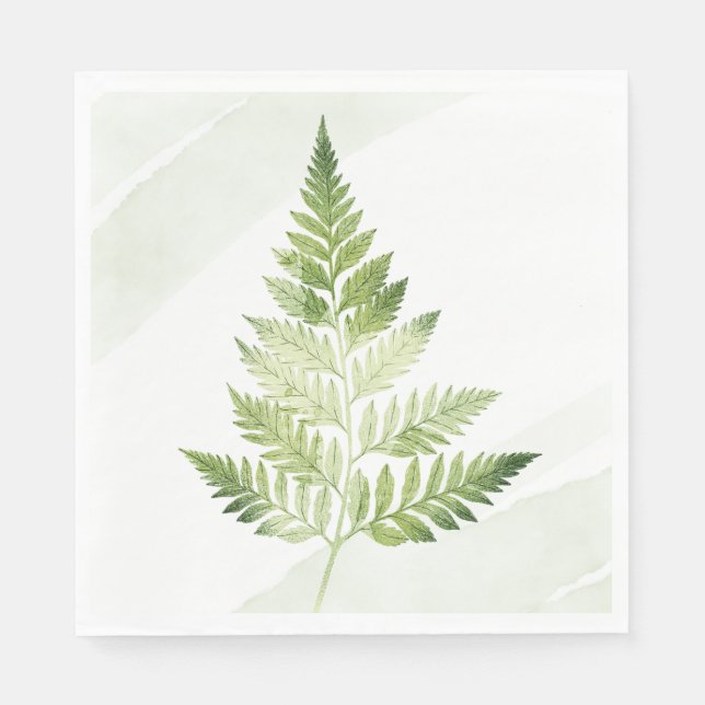 Servilleta De Papel Fern verde minimalista (Anverso)